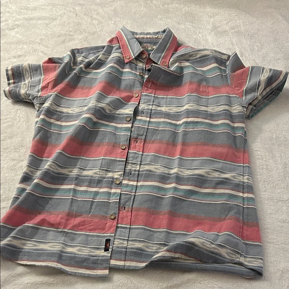 Faherty Men's Striped Shirt in Blue, Pink, and Gray - Picture 1 of 5